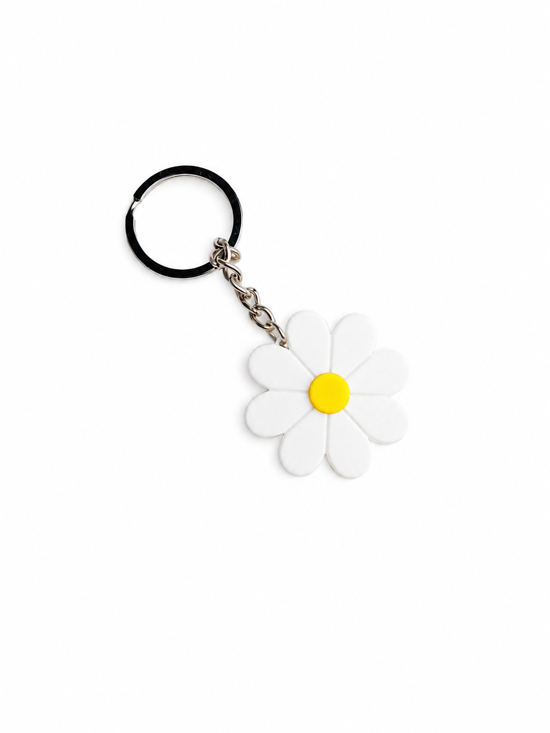 Porte-clés fleur mignonne - Blanc / Jaune