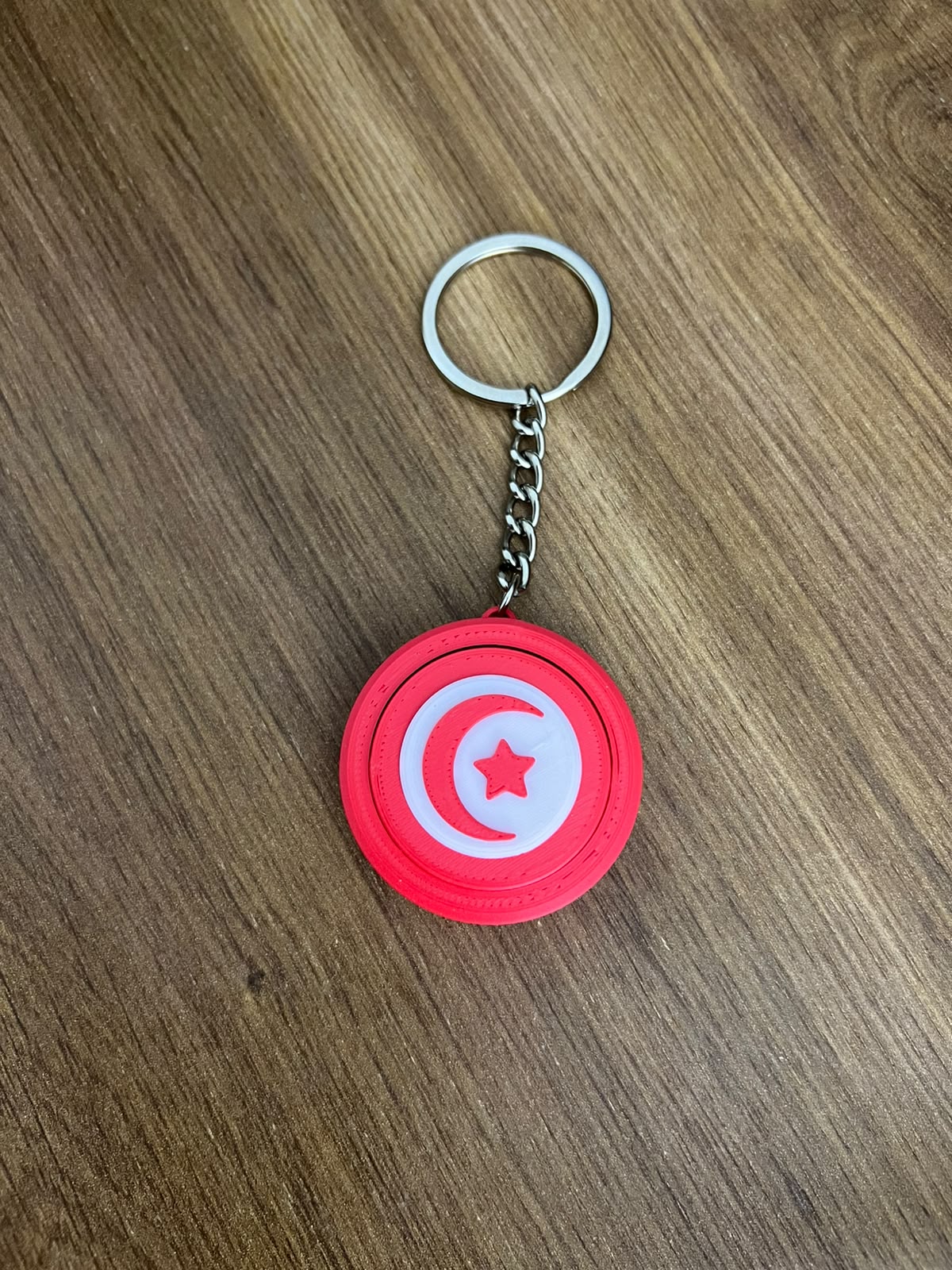 Porte-clés drapeau tunisien rotatif
