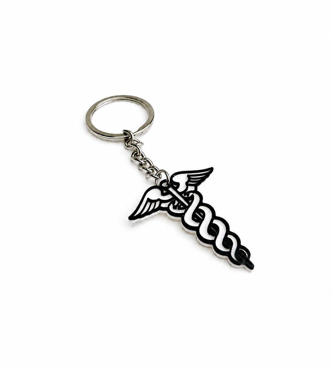 Porte-clés médical - Blanc / Noir