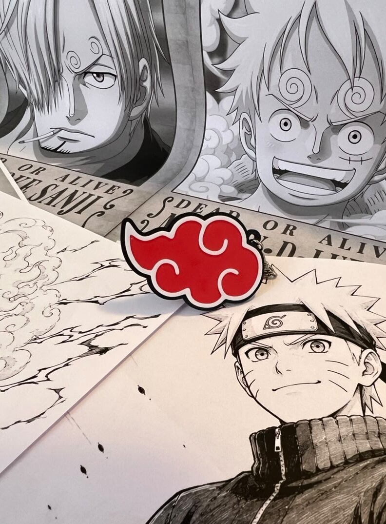 Porte-clés Akatsuki - Noir / Blanc / Rouge